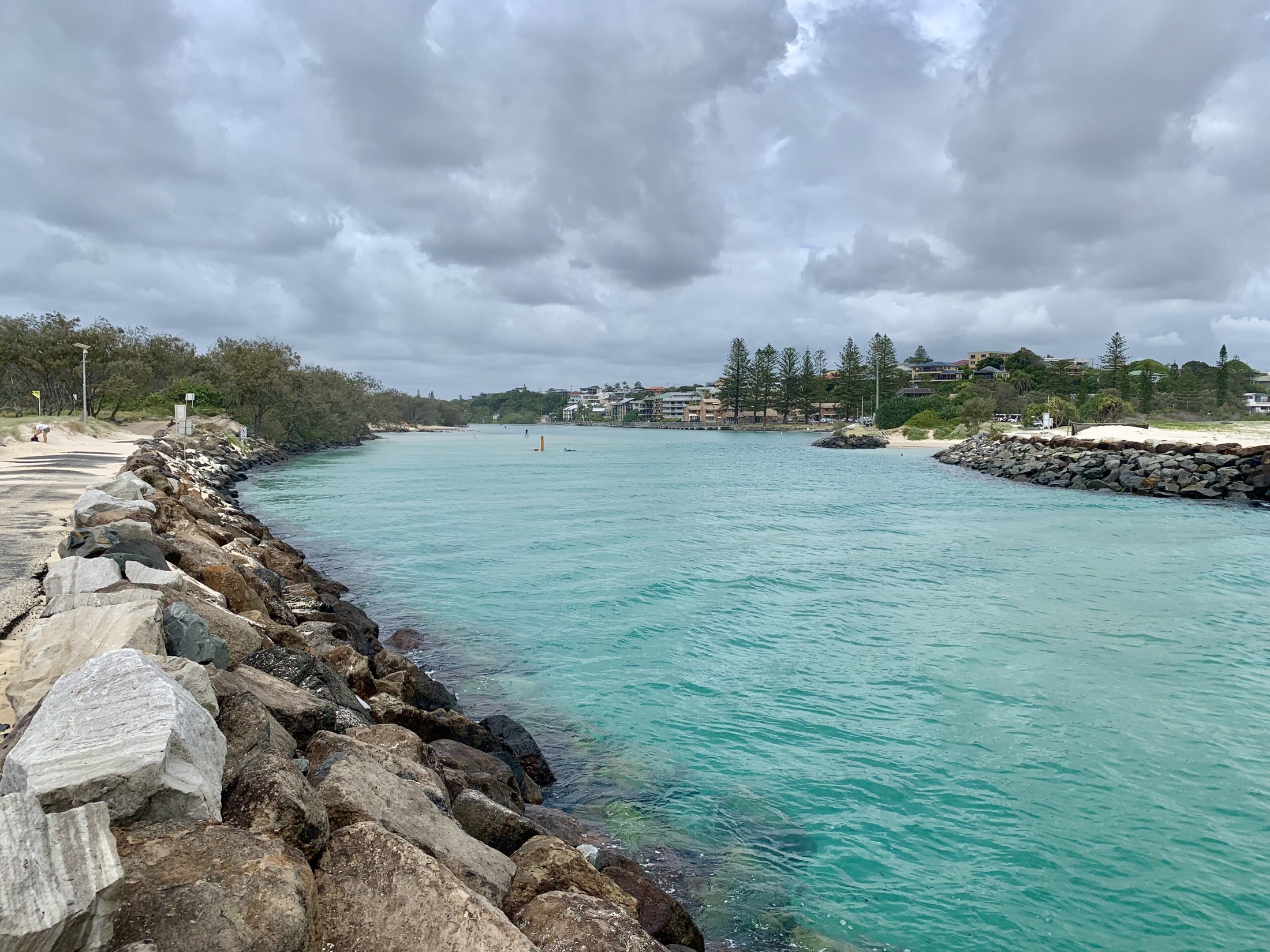 Turquoise water at the mouth of Cudgen Creek in Kingscliff